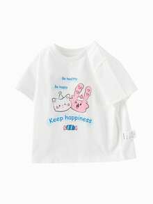Balabala Girls' Cotton Short-Sleeve Tee, Sweet & Playful Summer Top - Original White - View 5