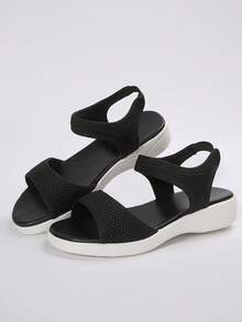 Women's Lightweight Comfy Flat Sandals, Casual Outdoor Beach Open Toe Sport Slippers For Summer