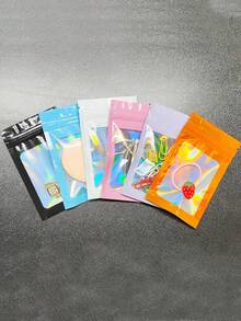 50pcs PVC Jewelry Storage Bag, Laser Transparent Packaging Bag,Sealable Bags For Packaging,Minimalist Solid Jewelry Bag For Bracelets, Home Gift For Valentine's Day - Multicolor - View 11