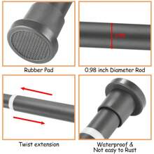 1 Stück einstellbare Metall-Teleskopstange (Grau) - Keine Bohrung Federspannung Gardinenstange 31"-98", Schwerlast Dusch- & Fenstervorhangstange für Badezimmer, Wohnmobil, Kleiderschrank, Wohnzimmer, Schlafzimmer - Einfache Installation Heim-Badezimmer-Dekoration Herbst-Dekoration Badezimmer-Accessoires Schulanfang
