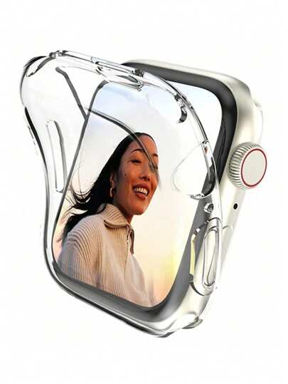 1pc Transparent Men Women TPU Full Cover High Definition Ultra Thin Watch Case, Anti-Drop Fashionable Casual Screen Protector Cover, For Apple Watch Case 38/40/41/42/44/45/46/49Mm, For Apple Watch Series Ultra/SE/11/10/9/8/7/6/5/4/3/2/1, Intelligent Watch Case Accessories