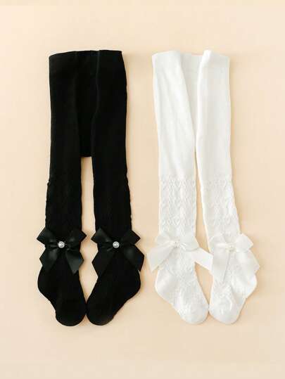 2 szt. rajstop dziewczęcych z nadrukiem serca, modne na lato