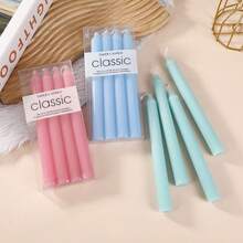 Box Of 4pcs Modern Minimalist Taper Candles,20cm/25cm Tall,Multi-Color Optional,Fragrance-Free Design For Festive Party & Home Decor, Gift Box,Festive Party Ambiance Candles,Suitable For Easter Day,Father's Day,Mother's Day,Weddings,And Various Other Holidays,Dinner Table Decorations, Birthday Party,Romantic Candles,Men&Women Gift,Outdoor Picnic Emergency Lighting Candle - Multicolor - View 4