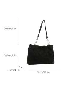 Large-Capacity Women's Casual Tote Bag With Heart Charm, Elegant For School, Shopping