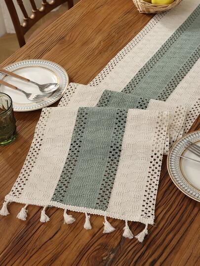 1ชิ้น โต๊ะรันเนอร์ไหมพรรณวินเทจหรูหราแบบโปร่ง ปลายแขนท่อน ที่ปูรองจานเครื่องใช้บนโต๊ะทานอาหารกันความร้อน เหมาะสำหรับโต๊ะข้างโซฟา โต๊ะกาแฟ