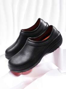 Chef Shoes For Men, Slip-On, Non-Slip Shoes For Kitchen Or Hotel Use, Wear-Resistant Thick Sole, Comfortable Medical Professional Shoes - Black - View 5