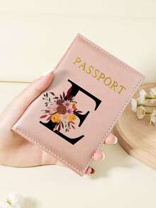 1pc A-Z 26 Letters Fashionable Letter Print Stylish Burgundy Passport Cover, Premium PU Leather Passport Wallet With Multi-Card Pockets For Credit Cards, Boarding Passes, And IDs Graduation - Burgundy - View 115