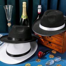 12 Pcs Hats Gangster Hat For Men Women 1920S Party Gentlemen Unisex Hat Felt Mob - 1 - View 2