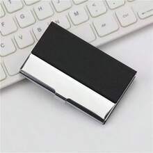 Engraved Leatherette Business Card Holder - Personalized Wallet Case Monogrammed Leather Business Card Holder