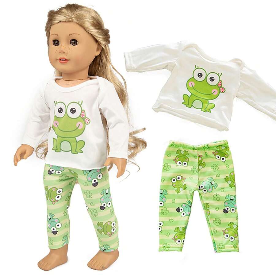 16-18 Inch Doll Green Frog Outfit, Suitable For Autumn/Winter, Christmas Gift (Doll Not Included) - Army Green - View 1