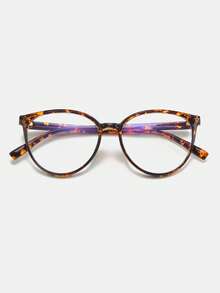 1 对女士玳瑁色时尚百搭眼镜，适合日常生活透明眼镜配件女士眼镜配件