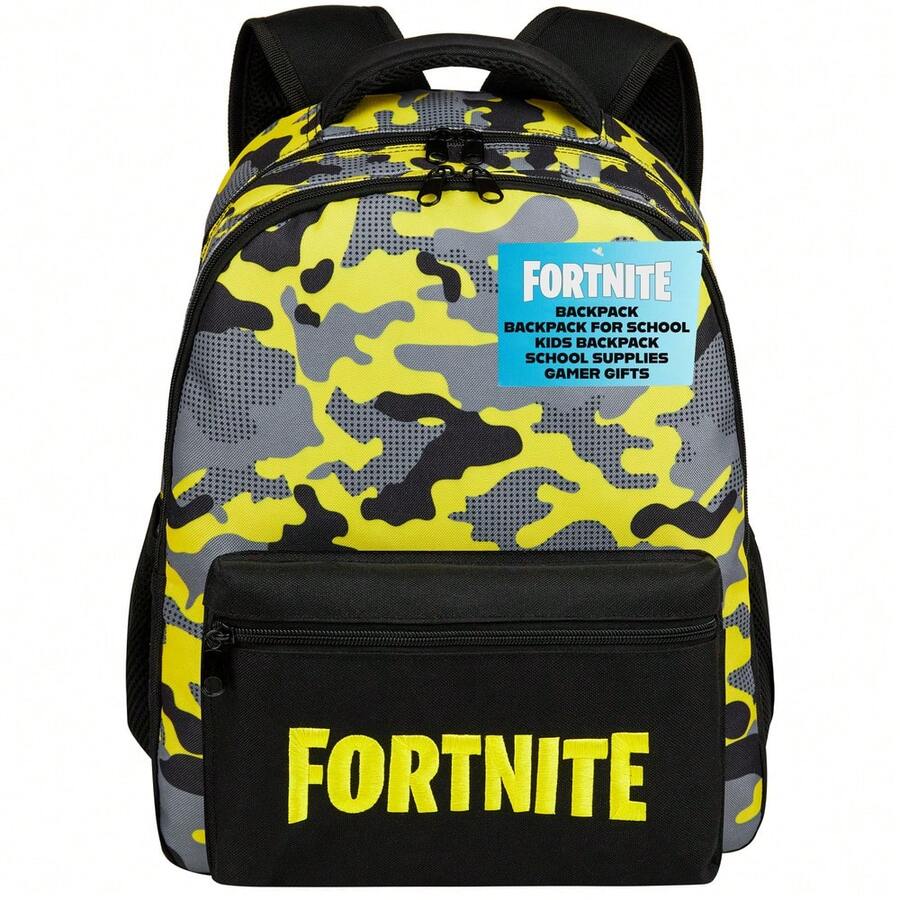 Fortnite Backpack Gaming Rucksack School Bag Camo Daypack Travel Days Out PE Sports Gamer Gift - A - View 1