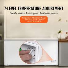 Chest Freezer, 17 Cu.Ft Freestanding Top Open Door Commercial Chest Freezers, Large Deep Freezer With 4 Removable Baskets, Locking Lid, Adjustable Temp For -18.4℉-10.4℉/32℉ To 50℉, LED - White 17 Cu.ft - View 4