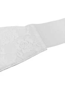 1pc Palace Style Elastic Waist Belt With Lace Decor, Waistline Cincher For Women's Dresses