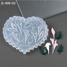 1PC Spring Flower Silicone Nail Mold, Tulip, Orchid And Leaf Pattern, Flower, Star, Mushroom Heart-Shaped Silicone Nail Mold - Suitable For UV Gel Resin Decoration, DIY Salon Quality Nail Products, DIY Nail Decoration Hand Tools, Carving Mold, Gel Printing Template, Nail Carving, 6 Different Styles To Choose From