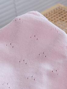 Baby Girls Casual Knit Cardigan, Hollow Out Short Lightweight Jacket - Pink - View 7