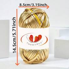 Metal Texture Cloth Line Personalized Wool DIY Woven Bag Wallet Luminous Bright Leather Material - Multicolor - View 3