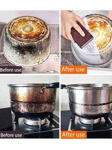 每套 10 件清洁套装、水钻砂纸海绵刷、厨房清洁工具、锅具除锈剂研磨海绵块、多用途金属丝洗碗布、魔术海绵擦、厨房、浴室、家居、家居用品供应商