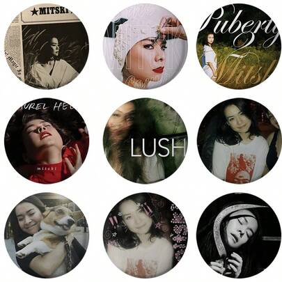 58mm 싱거 미츠키 에나멜 핀 흑백 수제 브로치 카툰 코스프레 배지 백팩 쥬얼리 액세서리 선물