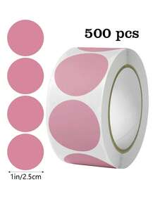 500 张/卷彩色圆点贴纸，8 种颜色的圆形彩色标签，包括亮黄色、绿色、红色、粉色、橙色、蓝色等。多功能彩色标签贴纸，适用于办公室、学生教室等，PVC 自粘