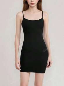 Abito da donna alla moda con spalline a bretella, vestibilità slim, adatto come indumento esterno o lingerie, stile casual