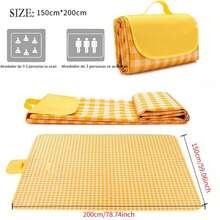 Picnic Mat - Yellow Plaid - View 2