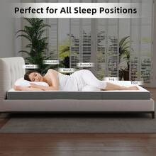 CHEVNI 4 Inch Tri Fold Mattress Twin Full Queen Hybrid Mattresses Memory Foam Mattress With Washable Cover And Non-Slip Bottom - Grey - View 3