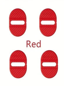 4pcs Car Door Lock Protector Covers, Carbon Fiber Car Door Handle Protectors, Scratch Guard Covers, Durable Synthetic Rubber, Oil-Rubbed Finish For Most Car Handles VW Nissan Chevrolet BMW Audi, Universal Car Door Accessory Protection Sleeve