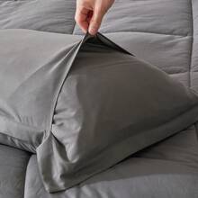 Lightweight Classical Comforter Set For Home Decor, Soft & Comfortable , Modern Style, All-Season, Twin(5 Pieces),Full/Queen/King(7pieces), Breathable Bed In A Bag, Housewarming Gift, Birthday Gift For Girl/Women/Men - Dark Grey - View 8