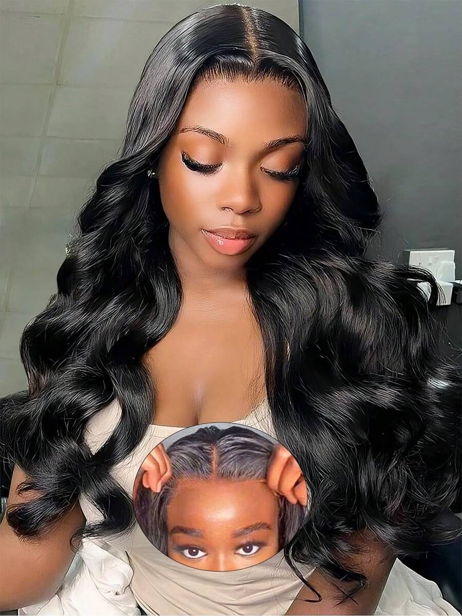 Wear And Go Glueless Wigs Human Hair Pre Plucked Pre Cut 5x5 HD Lace Closure Wigs Human Hair Body Wave 250% Density Human Hair For Women (28Inch)