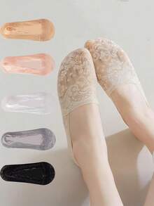 Fairy Lace Boat Socks Summer Low Vamp Thin Short Socks Mesh Breathable Elegant Hollow Women's Low Cut Spring And Summer Socks Christmas Gift - Multicolor - View 4