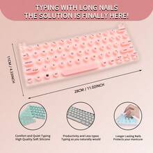 QWD 1pcs Silicone Nail Art Keyboard Cover, Design For Long Nails, Waterproof,  Easy To Use, Elegant Solution, Ideal For Manicure Decoration, Surprising Gifts - trắng - Xem 4