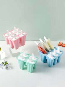 1 件纯色多腔硅胶冰棒模具带刷子，可重复使用，适用于家庭厨房、冰箱、DIY、冰淇淋制作、夏日派对