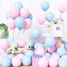 60pcs Yumcute Pink Heart Balloon, 60pcs Pink Aluminum Foil Heart Balloons, 112 Inches Love Balloon Helium, For Valentine's Day Birthday Anniversary Wedding Engagement Party Decoration Summer Gifts Beach Back To School School Supplies Room Decor - Multicolor - View 2