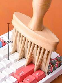 1pc Multi-Purpose Textured Cleaning Brush Set - Great For Windows, Desks And Kitchens - Durable Plastic, Great For Home And Hotel Use - Uncharged - Brown - View 5