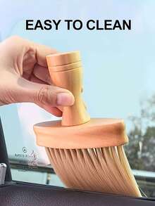 1pc Multi-Purpose Textured Cleaning Brush Set - Great For Windows, Desks And Kitchens - Durable Plastic, Great For Home And Hotel Use - Uncharged - Brown - View 8