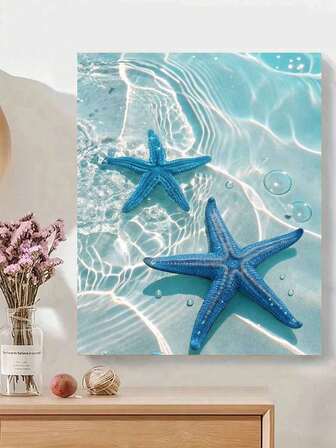 1套海星主题DIY数字油画套装，精心打造的画作，展现您的个性，任选一款装点您的空间，选择一款。用色彩美化您的生活，展现您的个性。立即开启您的艺术之旅。尺寸：40*50厘米