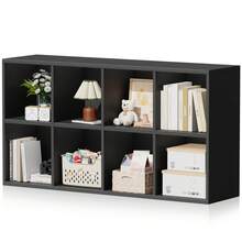 Furniwell 8-Cube Bookcases, 2-Tier Freestanding Bookshelf With Adjustable Shelves - màu đen - Xem 2