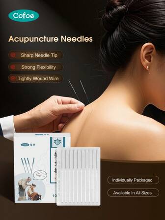 Cofoe 100 piezas Agujas de acupuntura corporales, agujas de acupuntura desechables simples, prácticas y multifuncionales para fisioterapia de medicina tradicional china