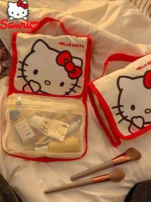 Sanrio 正版4合1收纳包Hello Kitty可折叠大容量化妆包可拆卸携带随身携带卡哇伊可爱 - 彩色 - 查看 6