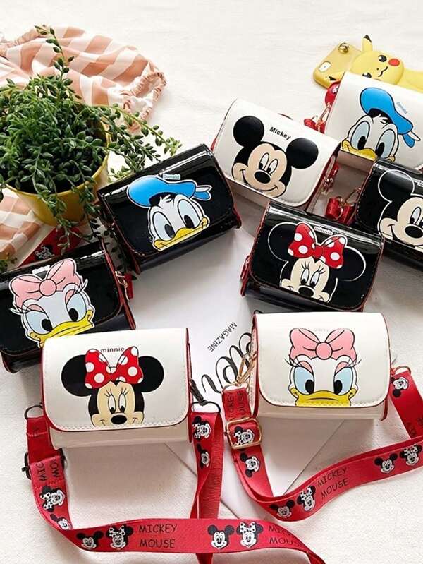 Disney Bag, New Shoulder Bag, Cute Cartoon Crossbody Bag, Mini Square Bag For Boys & Girls, Fashion Coin Purse, Mickey Mouse Bag For Women