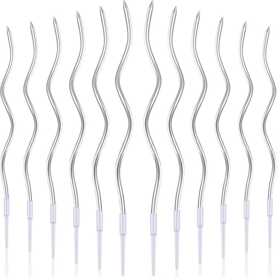 30 Nến Bánh Sinh Nhật Xoắn Ốc, Nến Bánh Kim Loại Có Giá Đỡ Cho Sinh Nhật, Đám Cưới, Trang Trí Bánh Tiệc