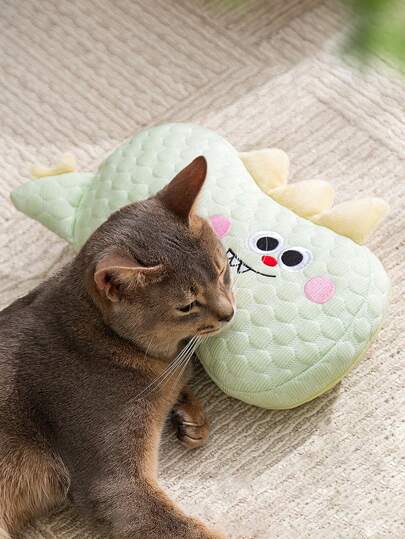 [Double-Sided Comfortable Dinosaur-Shaped Cat And Dog Pillows, Dog Beds | Breathable Mesh And Plush For Warmth, Ergonomic Cat/Dog/Small Pet Neck Support Cushion