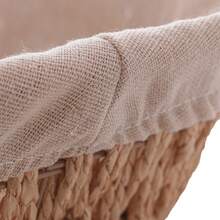 Oval Basket With Handle In Paper With Fabric Lining 29cm X 20cm X 12cm - Wolff - 木頭 - 查看 5