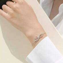 1pc Aunt & Niece Infinity Heartbeat Bracelet With Card And Box Gift, Birthday Gift, Christmas Gift