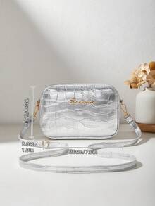 Bolso cruzado pequeño, bolsa bandolera, bolsa de teléfono, con estampado de piel de cocodrilo, de moda y nuevo