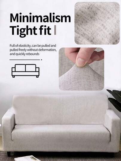 1件装通用牛奶丝面料防滑沙发套，印花简约灰色波点，装饰性强，防宠物抓挠，防尘，可选1/2/3/4座尺寸，四季皆宜