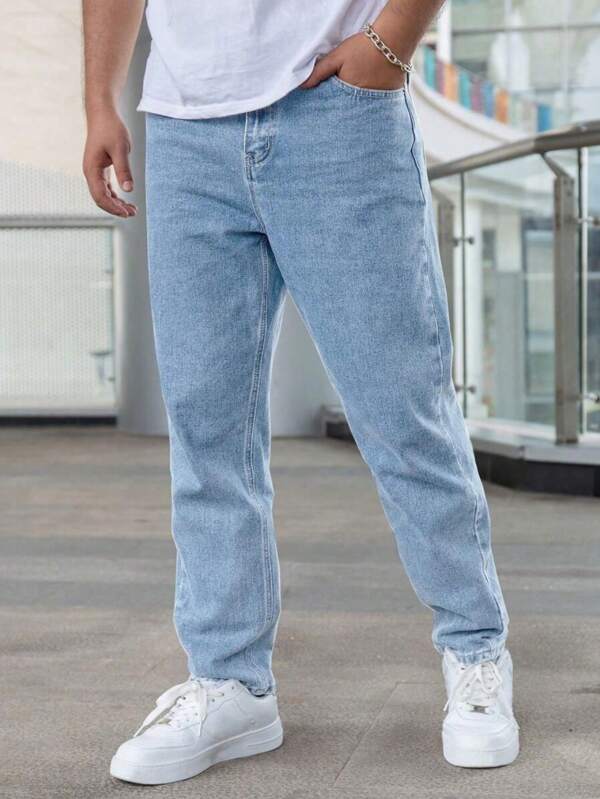 Jeans di moda in jeans denim azzurro chiaro personalizzati in stile Ins per ragazzi adolescenti