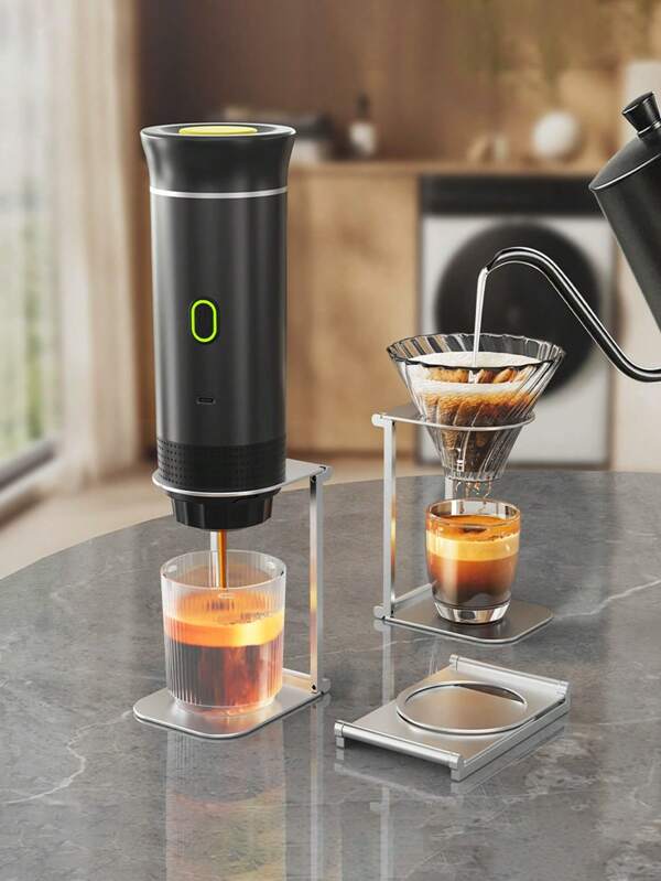 Stainless Steel Portable Handheld Coffee Machine Holder, Metal Foldable Holder Adjustable, Portable Coffee Drip Holder, Manual Coffee Machine Holder Suitable For Home Office, Bar, Outdoor Camping, Summer Travel Back To School