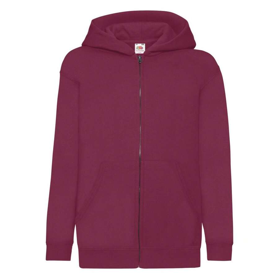 Fruit of the Loom Childrens/Kids Classic Hooded Jacket (Burgundy) - 酒紅色 - 查看 1